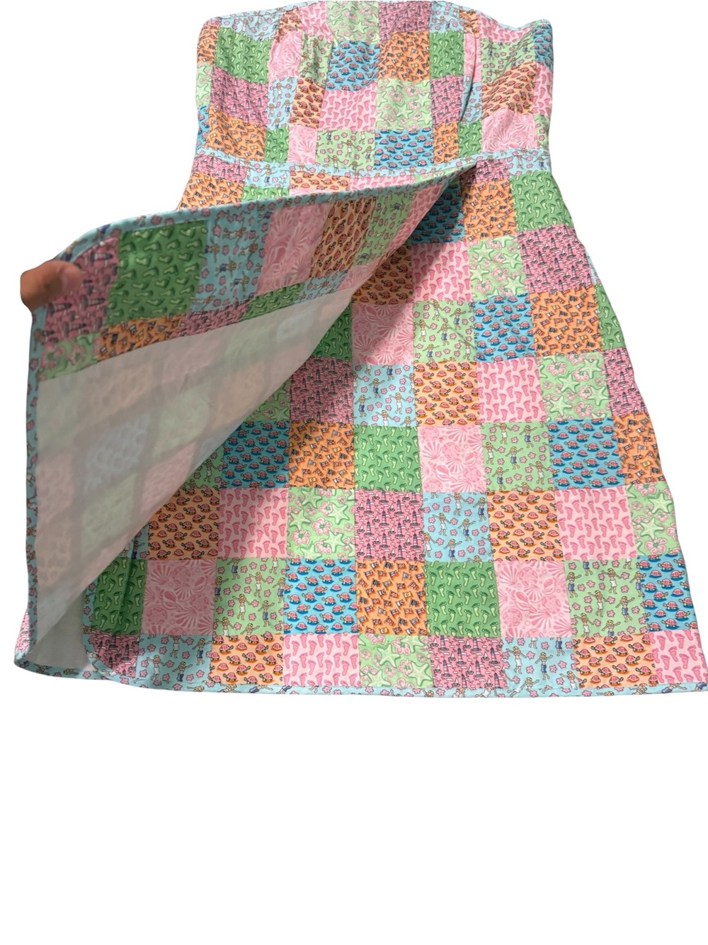 Vineyard Vines Women’s Strapless Patchwork Mini Dress 100% Cotton Size 10 - Picture 3 of 7